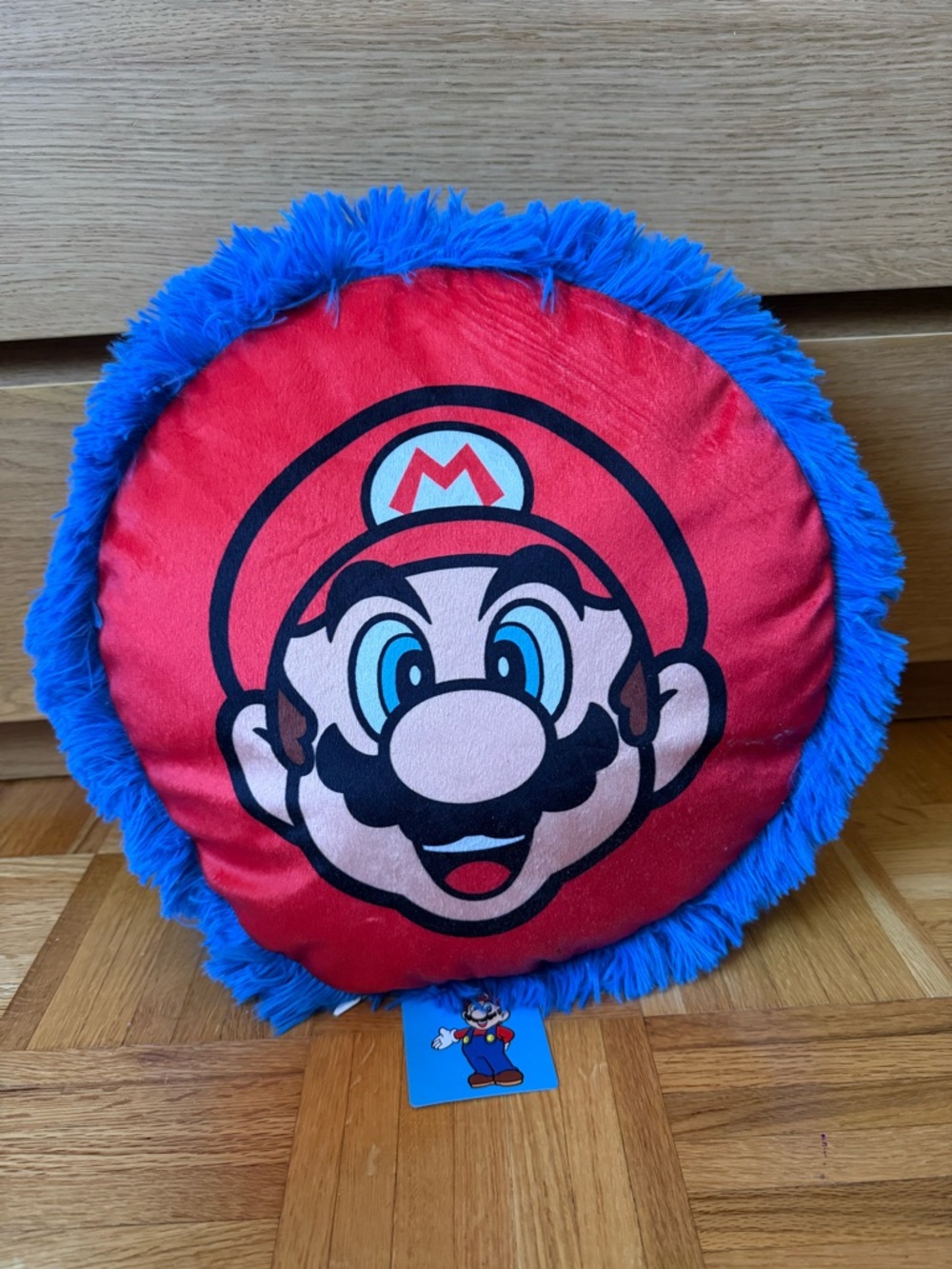 Nintendo Red Mario Face & Green Luigi Face Round Pillow